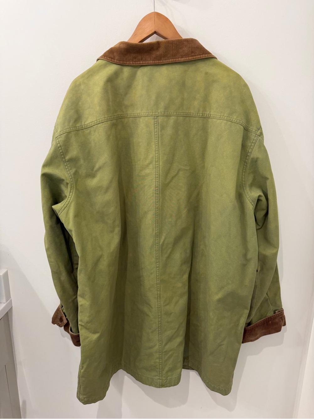 Vintage 80s 90s Men’s L.L.Bean Blanket Lined Green Chore Barn Coat - Picture 2 of 11